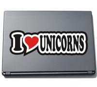 I Love Heart Decal Sticker Laptop Skin 297 mm I LOVE UNICORNS