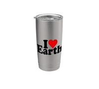 I Love Heart Earth Planet Earth Stainless Steel Insulated Tumbler