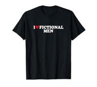 I Love Heart Fictional Men Simple Cute Funny Reading Books T-Shirt