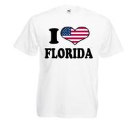 I Love Heart Florida Mens T Shirt Large White