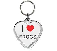 I Love Heart Frogs Small Heart Shaped Key Ring