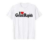 I Love Heart Grand Rapids Michigan (Black Text) T-Shirt