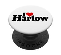 I LOVE HEART HARLOW NAME ON A TEE PopSockets Adhesive PopGrip