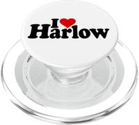 I LOVE HEART HARLOW NAME ON A TEE PopSockets PopGrip for MagSafe