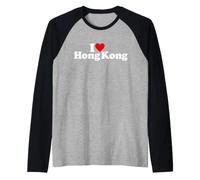 I Love Heart Hong Kong Raglan Baseball Tee