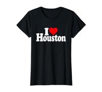 I Love Heart Houston Texas Value Graphic T-Shirt, Women, Black, XL