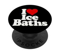 I LOVE HEART ICE BATHS COLD PLUNGE TUBS PopSockets Adhesive PopGrip