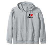 I LOVE HEART JAZZ MUSIC SONGS Zip Hoodie