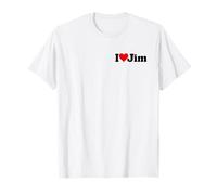 I Love Heart Jim Jimmy James Name ON A TEE T-Shirt