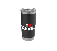 I Love Heart Khalid Khaled Name ON A TEE Stainless Steel Insulated Tumbler