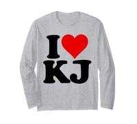 I Love Heart KJ K J Initials Name Nickname ON A TEE Long Sleeve T-Shirt
