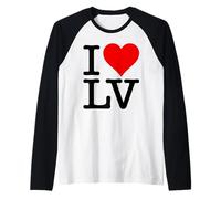 I Love Heart LAS Vegas Nevada LV Raglan Baseball Tee