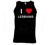 I Love Heart Lesbians - Extra Large Black Vest