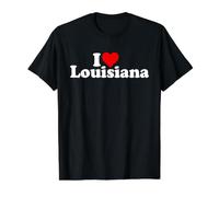 I Love Heart Louisiana Value Graphic T-Shirt, Men, Black, XL