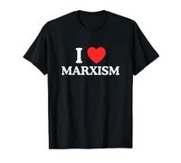 I Love Heart Marxism Communist Socialism Quote Bold Marx Value Graphic T-Shirt, Men, Black, S