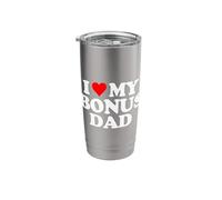 I Love Heart My Bonus Dad - Step Dad Stainless Steel Insulated Tumbler