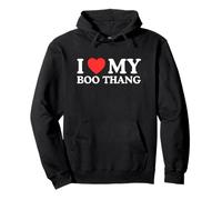 I Love Heart My Boo Thang Funny Couple Gen Z Meme Dating Gag Pullover Hoodie