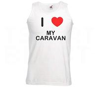 I Love Heart My Caravan - Medium White Vest