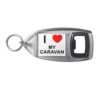 I Love Heart My Caravan - Plastic Bottle Opener Key Ring