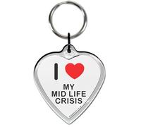 I Love Heart My Mid Life Crisis Small Heart Shaped Key Ring
