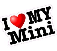 I Love Heart My Mini Printed Vinyl Sticker Decal 150mm x 90mm All Weather Self-Adhesive for Indoor or Outdoor Use