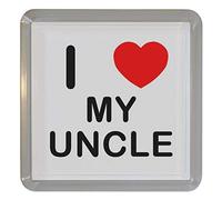 I Love Heart My Uncle - Plastic Tea Coaster/Beer Mat