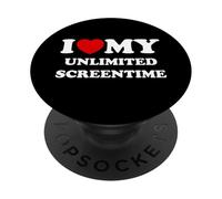 I Love (Heart) My Unlimited Screentime PopSockets Adhesive PopGrip