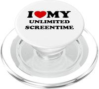I Love (Heart) My Unlimited Screentime PopSockets PopGrip for MagSafe