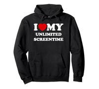 I Love (Heart) My Unlimited Screentime Pullover Hoodie