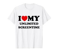 I Love (Heart) My Unlimited Screentime Value Graphic T-Shirt
