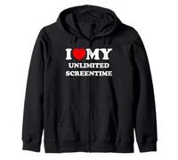 I Love (Heart) My Unlimited Screentime Zip Hoodie