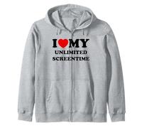 I Love (Heart) My Unlimited Screentime Zip Hoodie