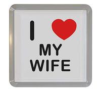 I Love Heart My Wife - Plastic Tea Coaster/Beer Mat