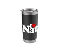 I Love Heart NAT Natalie Nathan Name ON A TEE Stainless Steel Insulated Tumbler