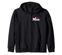 I LOVE HEART NINA NAME ON A TEE Zip Hoodie