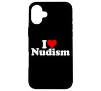 I LOVE HEART NUDISM NATURISM Case for iPhone 16 Plus