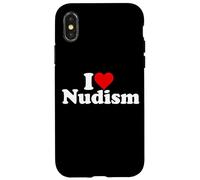 I LOVE HEART NUDISM NATURISM Case for iPhone X/XS