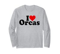 I Love Heart ORCAS Killer Whales Long Sleeve T-Shirt