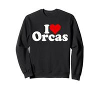 I LOVE HEART ORCAS KILLER WHALES Sweatshirt