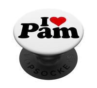 I LOVE HEART PAM PAMELA NAME ON A TEE PopSockets Adhesive PopGrip