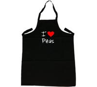 I Love Heart Peas Black Apron