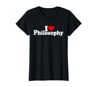 I Love Heart Philosophy Philosophers Value Graphic T-Shirt, Women, Black, L
