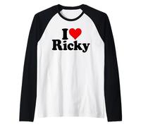 I Love Heart Ricky Rick Richard Raglan Baseball Tee