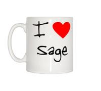 I Love Heart Sage Mug