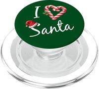I Love Heart Santa Candy Cane Funny Christmas Xmas Favorite PopSockets PopGrip for MagSafe