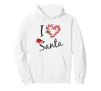 I Love Heart Santa Candy Cane Funny Christmas Xmas Favorite Pullover Hoodie