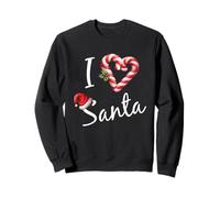 I Love Heart Santa Candy Cane Funny Christmas Xmas Favorite Sweatshirt