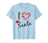 I Love Heart Santa Candy Cane Funny Christmas Xmas Favorite T-Shirt