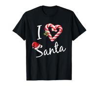 I Love Heart Santa Candy Cane Funny Christmas Xmas Favorite T-Shirt