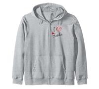 I Love Heart Santa Candy Cane Funny Christmas Xmas Favorite Zip Hoodie